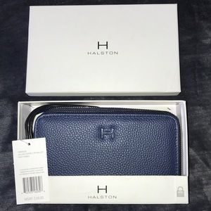 Halston double zip wallet
